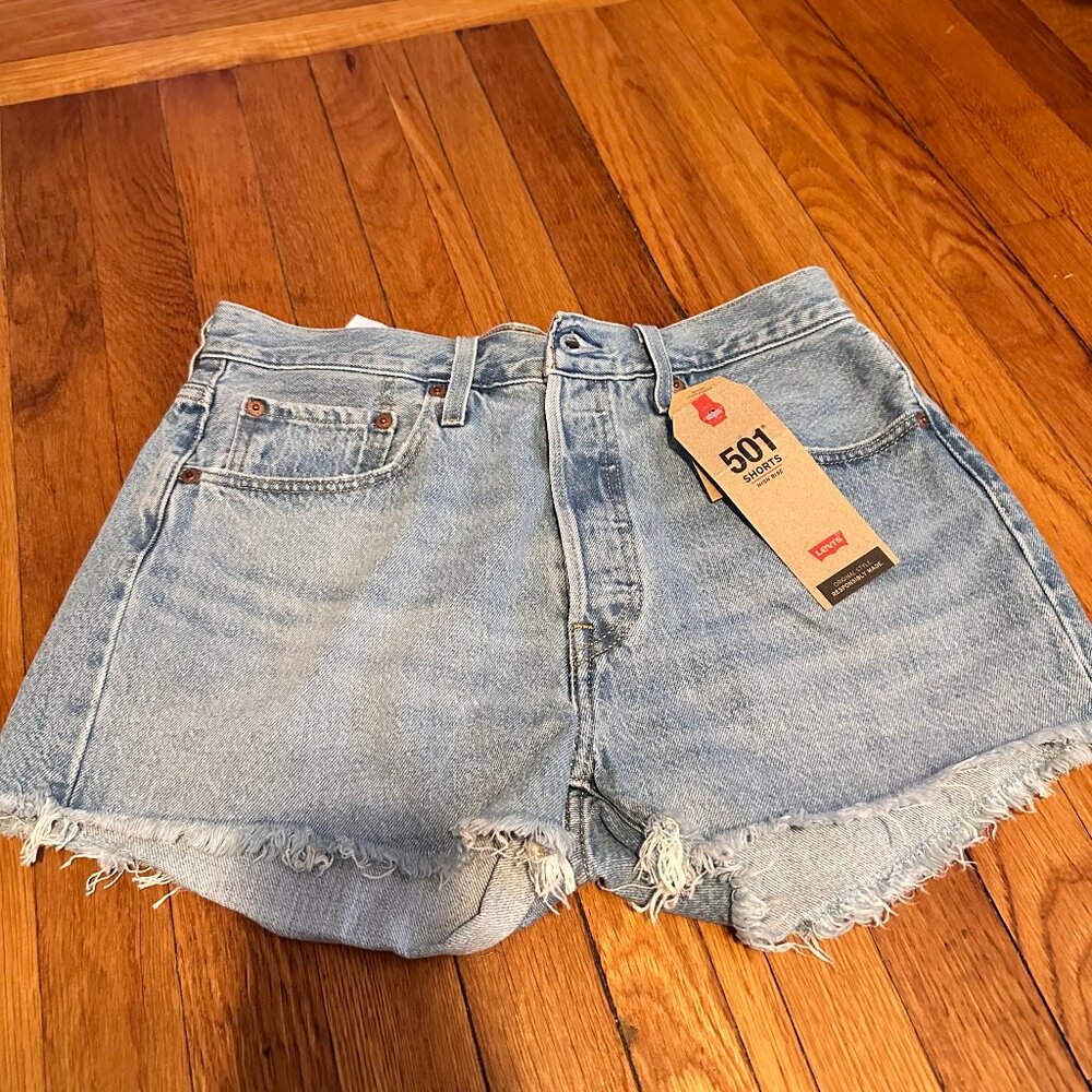 Levi's Light Blue 501 High-Rise Denim Jean Shorts